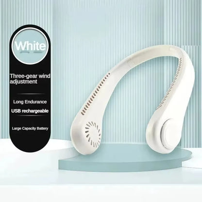 8000Mah USB Hanging Neck Fan Portable Bladeless Mini Rechargeable Mute LED Digital Display Electric Air Cooler Handheld