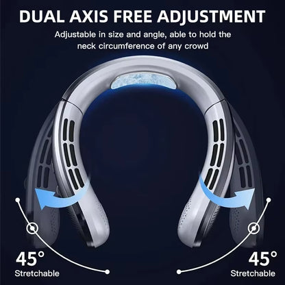 8000Mah USB Hanging Neck Fan Portable Bladeless Mini Rechargeable Mute LED Digital Display Electric Air Cooler Handheld