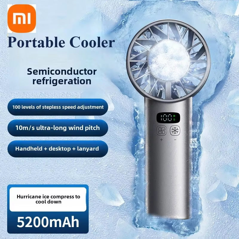 8000Mah USB Hanging Neck Fan Portable Bladeless Mini Rechargeable Mute LED Digital Display Electric Air Cooler Handheld